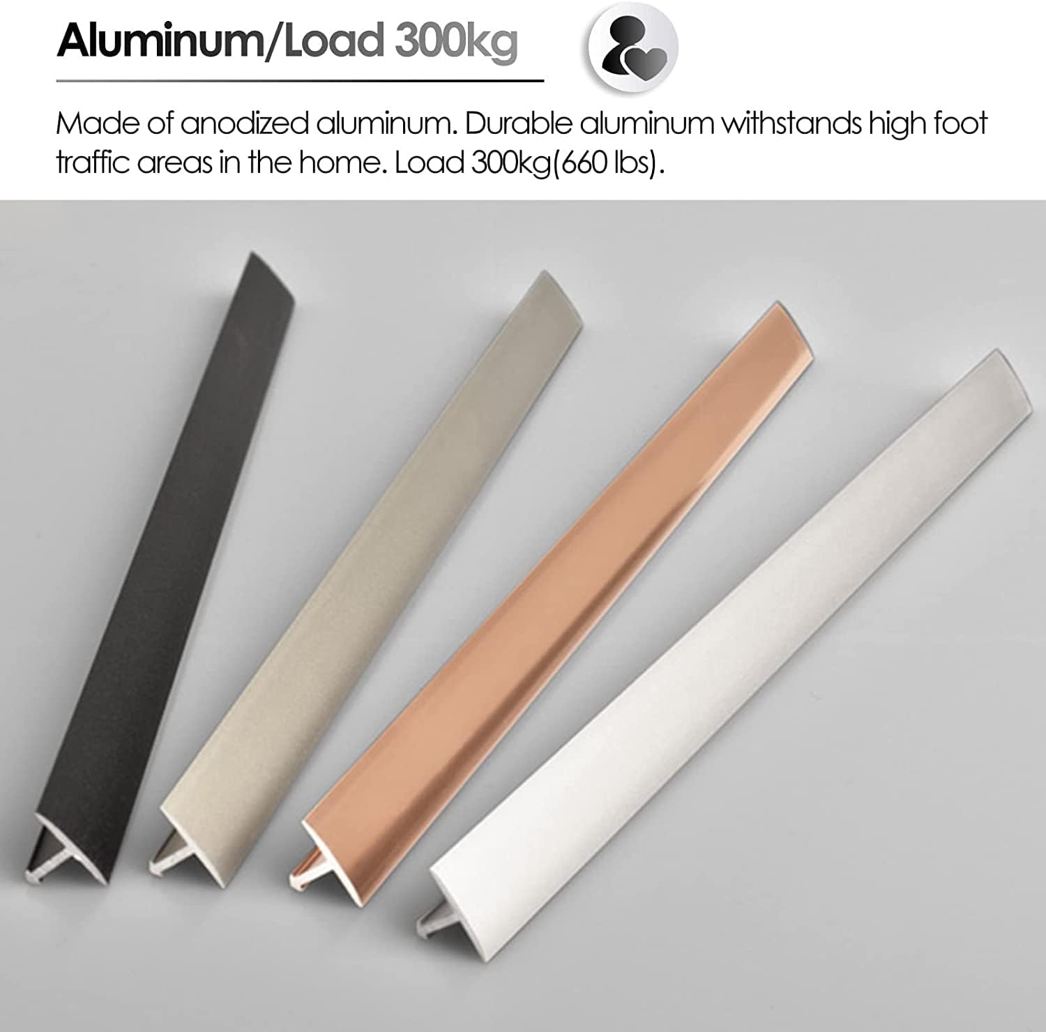 Doorway Uneven Floor Transition Strip, T Molding Floor Transition Strip, Wood to Tile Door Edge Trim Black, 2.2cm Wide Doorways Thresholds Self Adhesive, Home Office School Shop ( Size : Length 135cm/