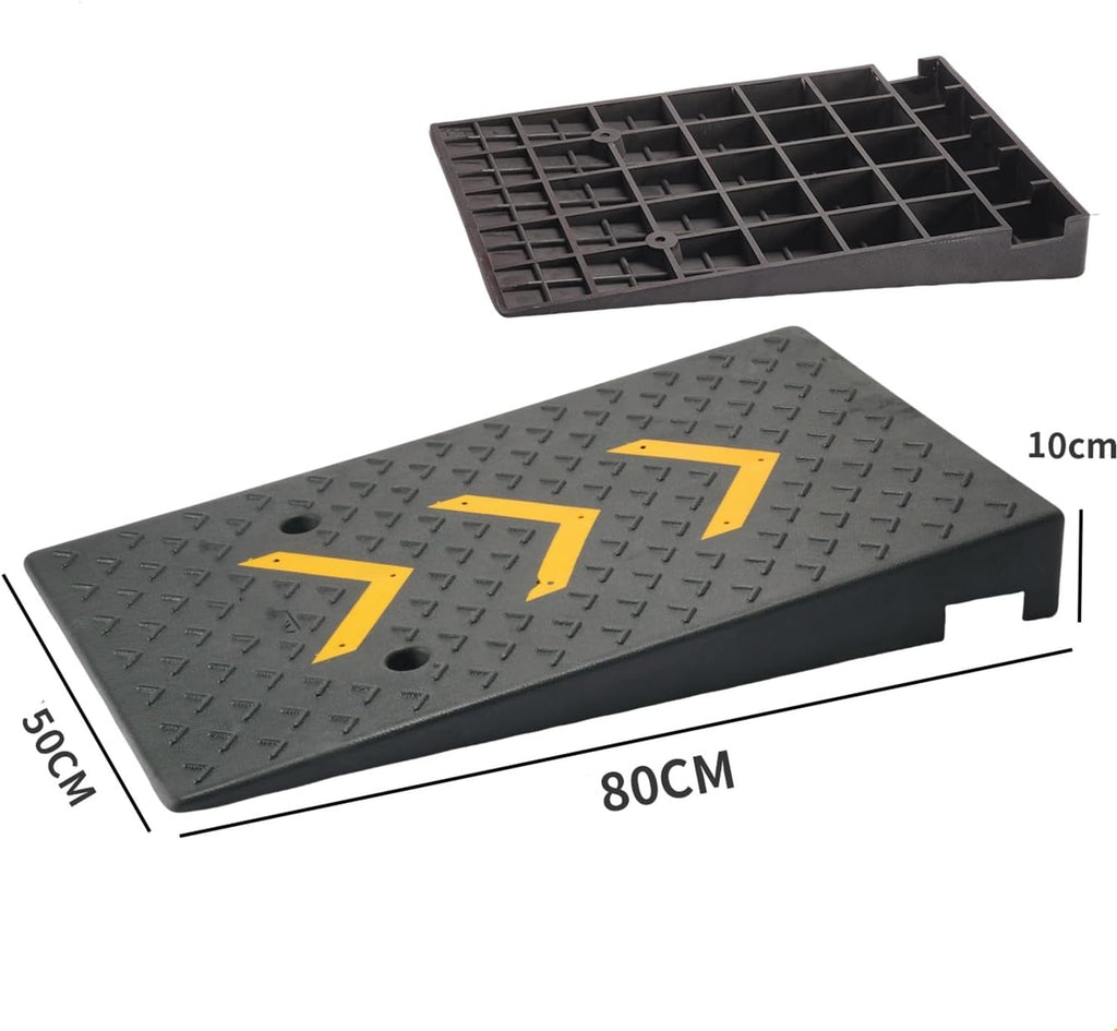 Rubber Kerb Ramps 4-7 inches Height, Heavy Duty Threshold Ramps for Driveway, Mobility Scooter/Step, 20 Ton Load Capacity(Rise 4 inch/10cm)
