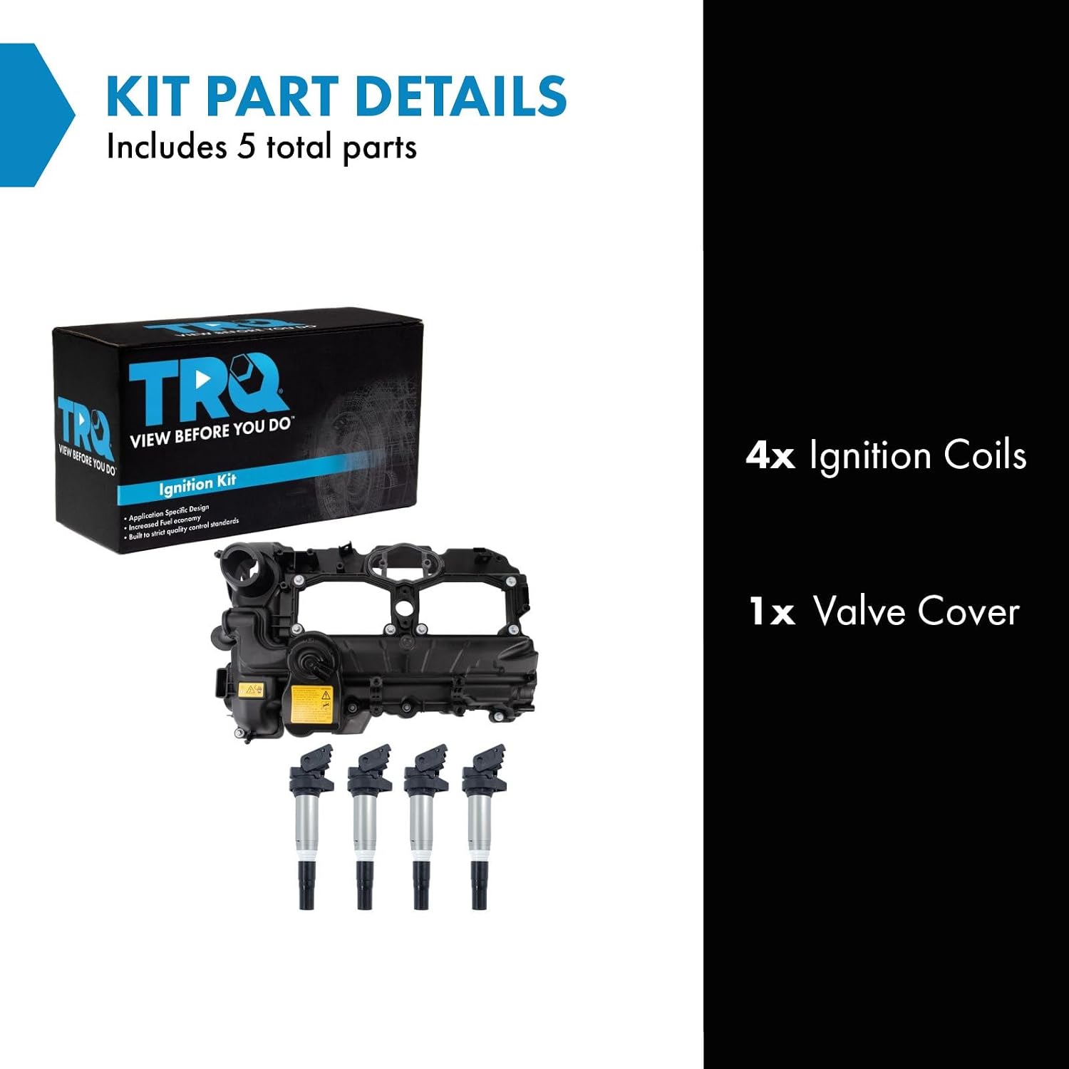 TRQ Ignition Coil Kit 4 Piece Compatible with 2012 BMW 328i 2015-2016 328i GT xDrive 2014-2016 428i