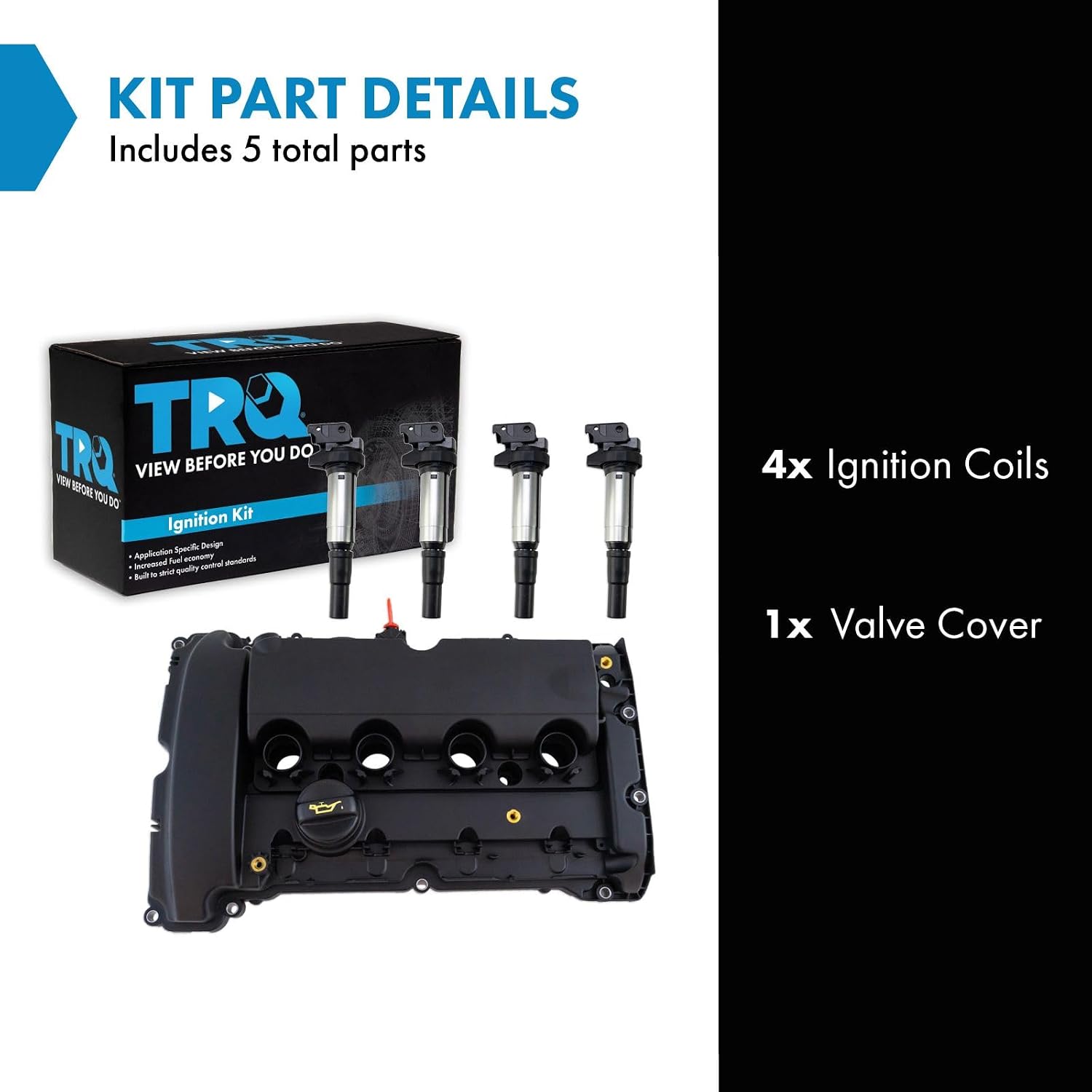 TRQ Ignition Coil Kit 4 Piece Compatible with 2007-2012 Mini Cooper