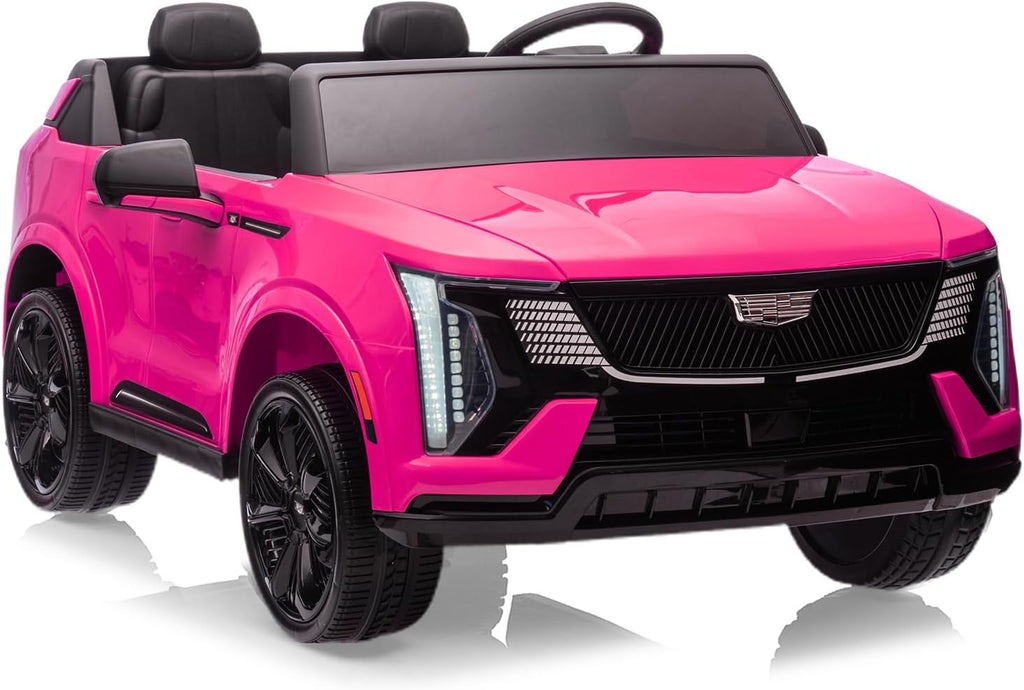 24V Ride On Car, Licensed Cadillac Battery Powered Electric Vehicle w/Remote Control, 2 Seater, 4-Wheel Shock Absorbers, Smooth Start, Music, LED Lights for Boys Girls