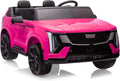 24V Ride On Car, Licensed Cadillac Battery Powered Electric Vehicle w/Remote Control, 2 Seater, 4-Wheel Shock Absorbers, Smooth Start, Music, LED Lights for Boys Girls