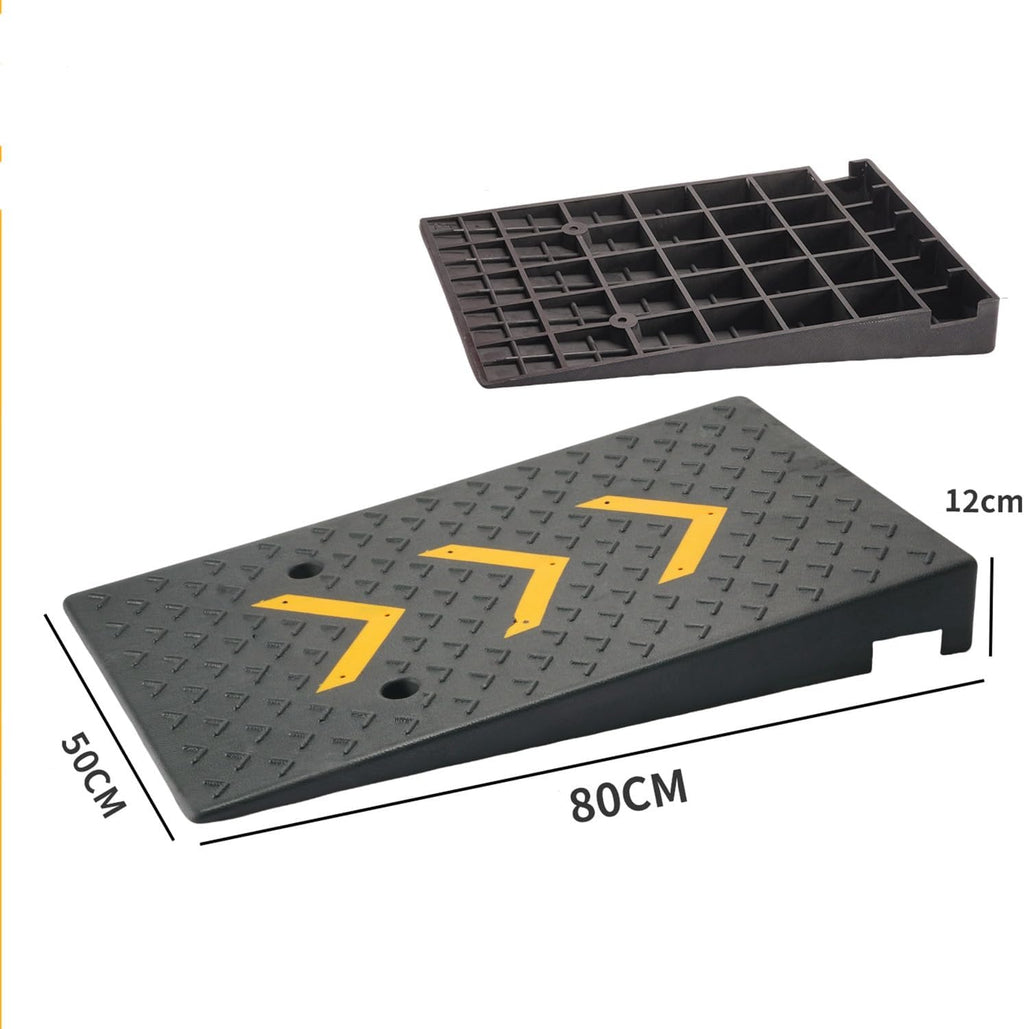 Rubber Kerb Ramps 4-7 inches Height, Heavy Duty Threshold Ramps for Driveway, Mobility Scooter/Step, 20 Ton Load Capacity(Rise 4.7 inch/12cm)