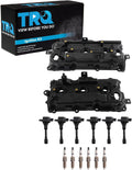 TRQ Ignition Coil and Spark Plug Kit 14 Piece Iridium Spark Plugs Valve Cover Compatible with 2009-2014 Nissan Murano 2011-2014 Quest