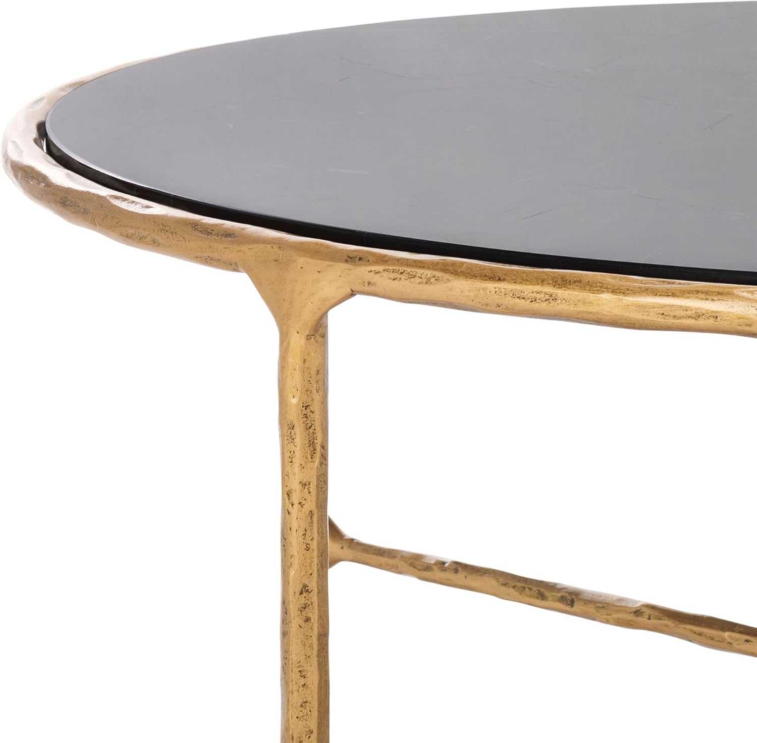 SAFAVIEH Couture Collection Jessa Brass Base & Black Marble Top Round Coffee Table, Fully Assembled