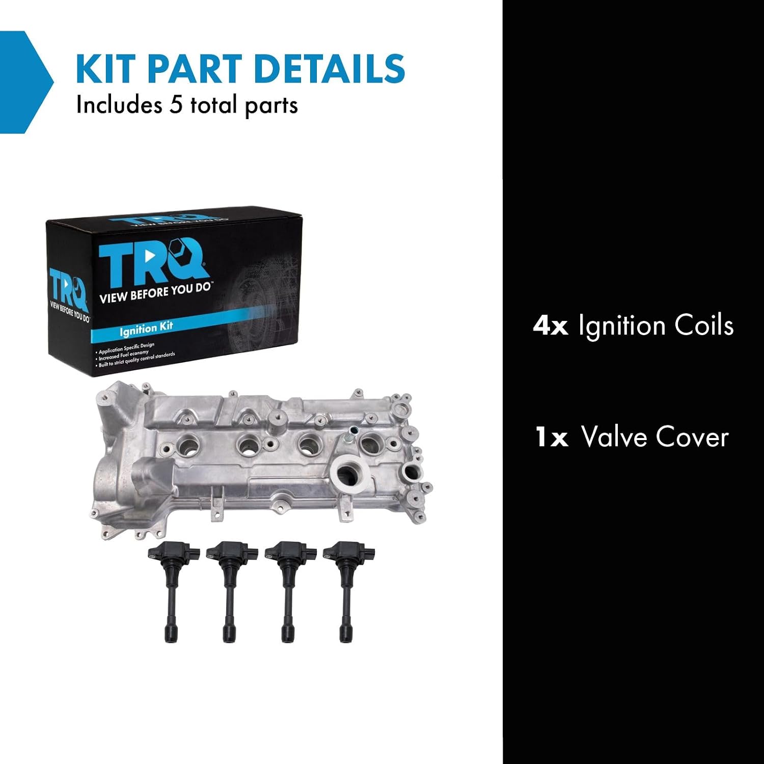 TRQ Ignition Coil Kit 5 Piece Compatible with 2012-2019 Nissan Versa 2014-2019 Versa Note