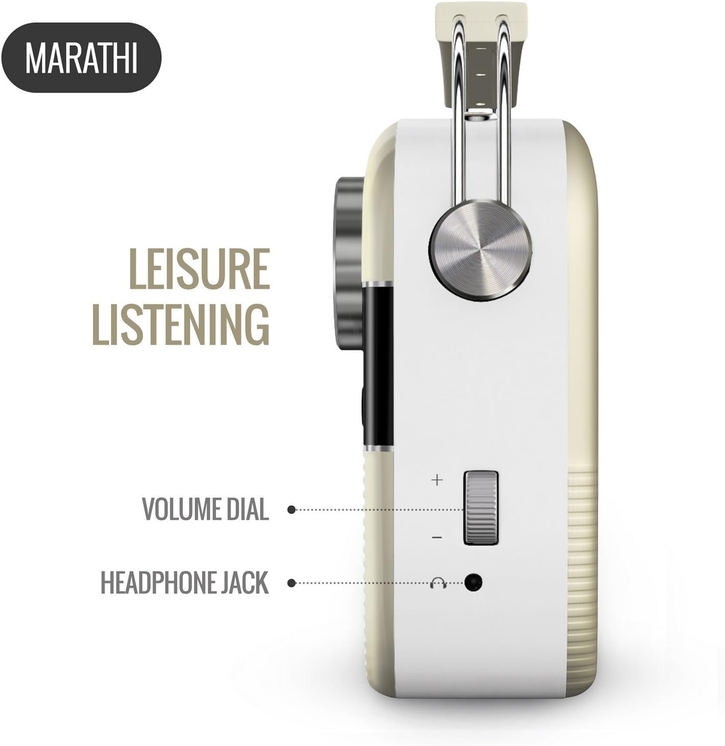 Carvaan Saregama Marathi Portable Digital Music Player (Porcelain White)