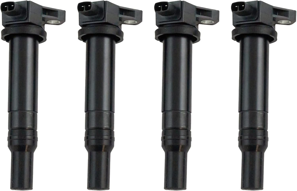 TRQ Ignition Coil and Spark Plug Kit 4 Piece Iridium Spark Plugs Compatible with 2007-2011 Hyundai Accent 2009-2011 Kia Rio 2009-2011 Rio5