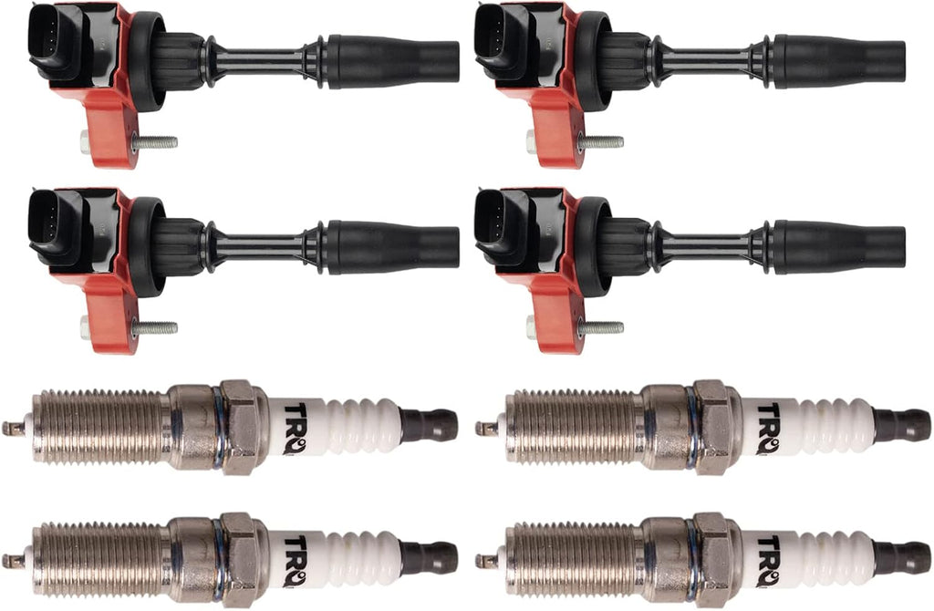 TRQ Ignition Coil & Spark Plug Kit 8 Piece Iridium Compatible with 2014-2019 Buick Regal Cadillac CTS 2013-2019 ATS 2013-2022 Chevrolet Malibu 2016-2019 Camaro 2018-2019 Equinox Traverse GMC Terrain