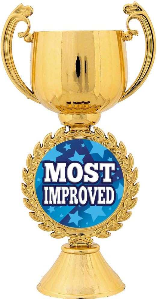 Crown Awards Personalized Most Improved Trophy, 7.25' Gold Cup Most Improved Trophies with Free Custom Engraving Prime