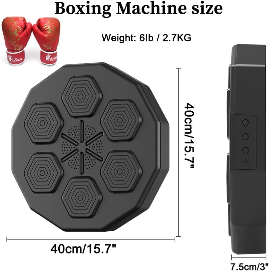 Boxing Machine with Music Home Wall Mount Punching Sports Equipment Portable Electronic Smart Focus Agility Training Target Punching Pads for Home Workout and Family Fun Gift