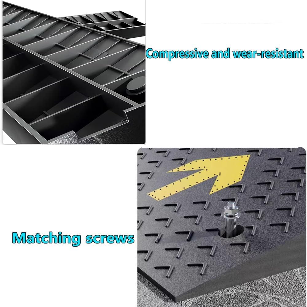 Rubber Curb Ramps, Portable Wheelchair Ramp, Doorway Threshold Ramp 1' 2' 5' 7' Rise Shed Ramps Heavy Duty Loading Ramp for Dock Trailer Truck(95x23x10 cm(37'x9'x3.9'))