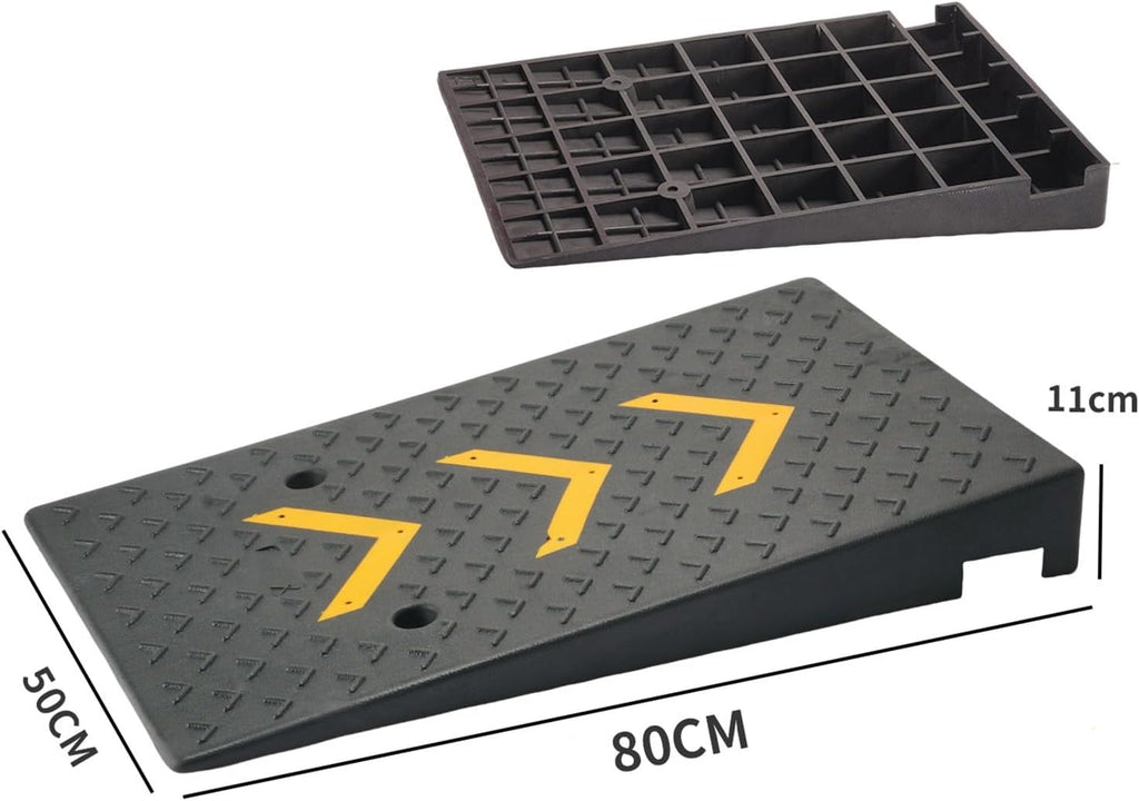 Rubber Kerb Ramps 4-7 inches Height, Heavy Duty Threshold Ramps for Driveway, Mobility Scooter/Step, 20 Ton Load Capacity(Rise 4 inch/10cm)