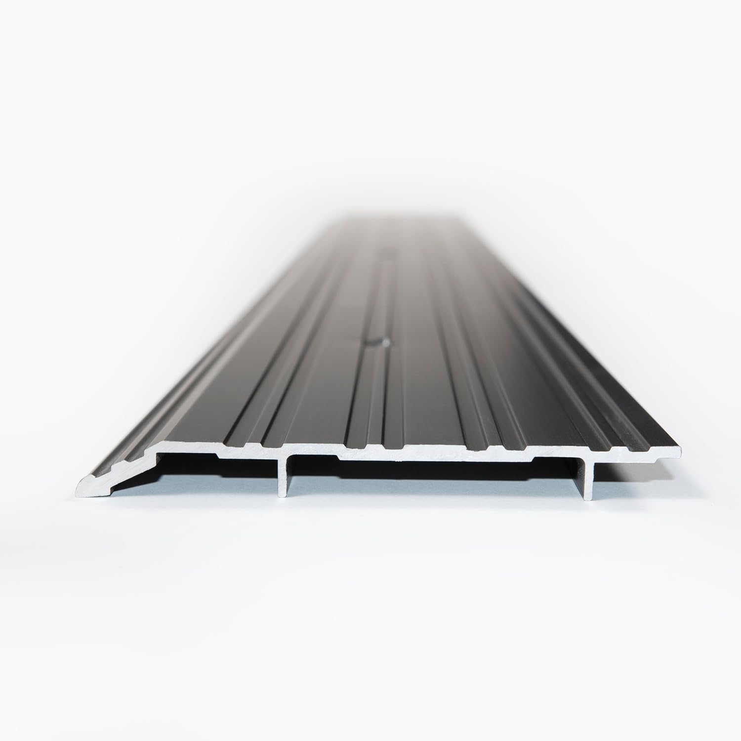 Heavy Duty Aluminum Threshold with Special Curve/Half Saddle for a Smooth Surface for Wheelchair Ramp Accessibility, Residential and Commercial Properties. Multiple Colors and Sizes. (72' Black)