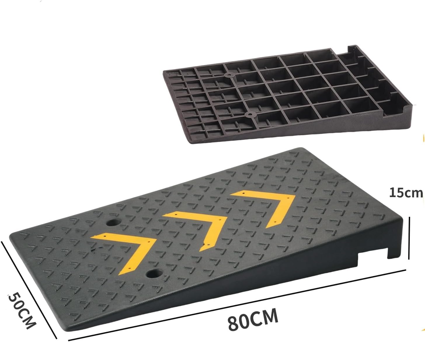 Rubber Kerb Ramps 4-7 inches Height, Heavy Duty Threshold Ramps for Driveway, Mobility Scooter/Step, 20 Ton Load Capacity(Rise 6 inch/15cm)