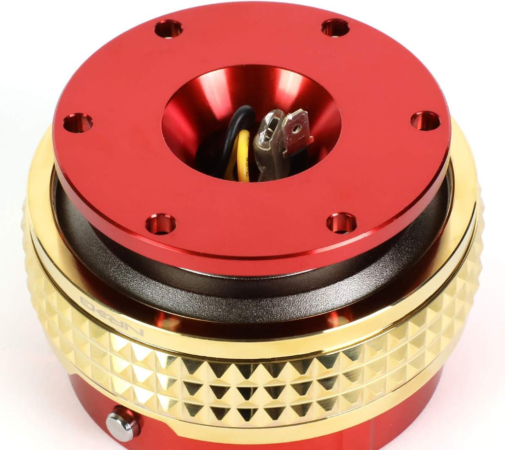 NRG Innovations SRK-210RD/CG Quick Release Kit (Red Body/Chrome Gold Pyramid Ring)