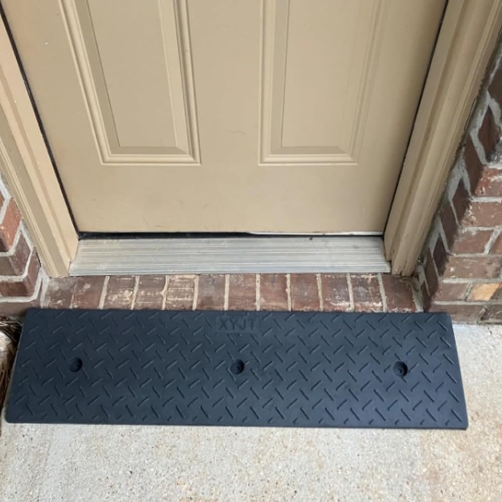 Driveway Ramps Rubber Curb Ramp Non-Slip Sidewalk Curb Ramps，2in 3in 4in 5in Rise Handicap Ramp，Heavy Duty Loading Ramps for Supermarket Factory Loading Dock(100x25x5cm/39.3x9.8x1.96in)