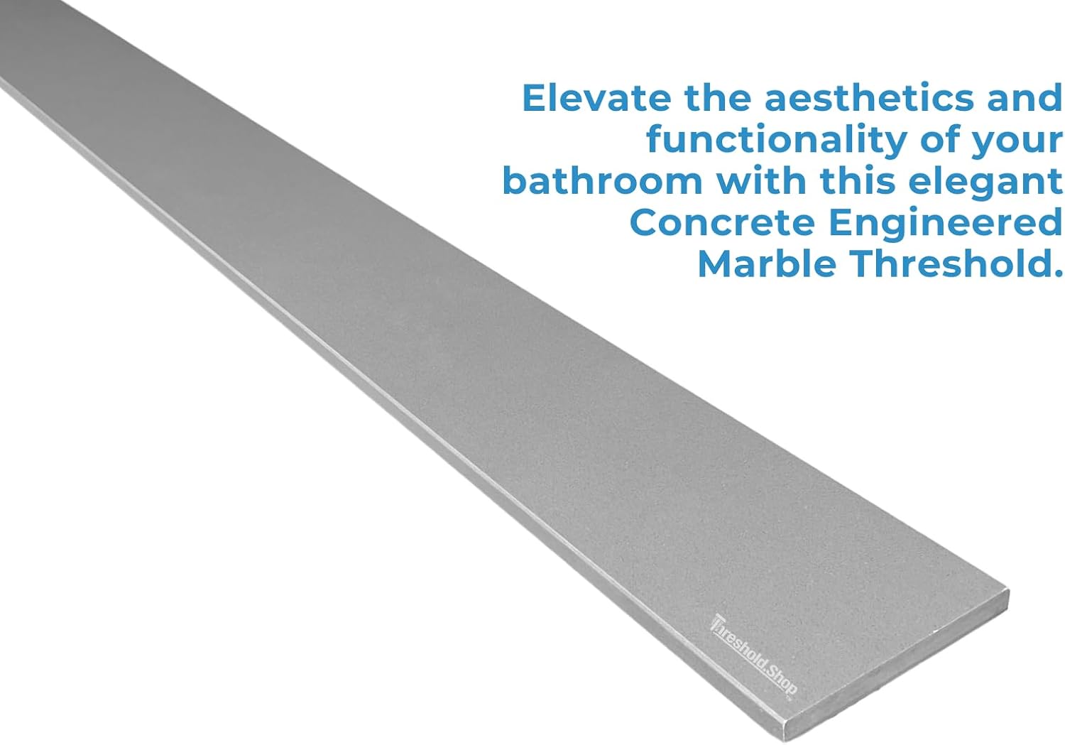 Custom Size | Concrete Gray Engineered Marble Threshold | Shower Curb Top for Schluter Kerdi Board, Tile Redi Shower Pan System, Backsplash, Jambs, Fireplaces