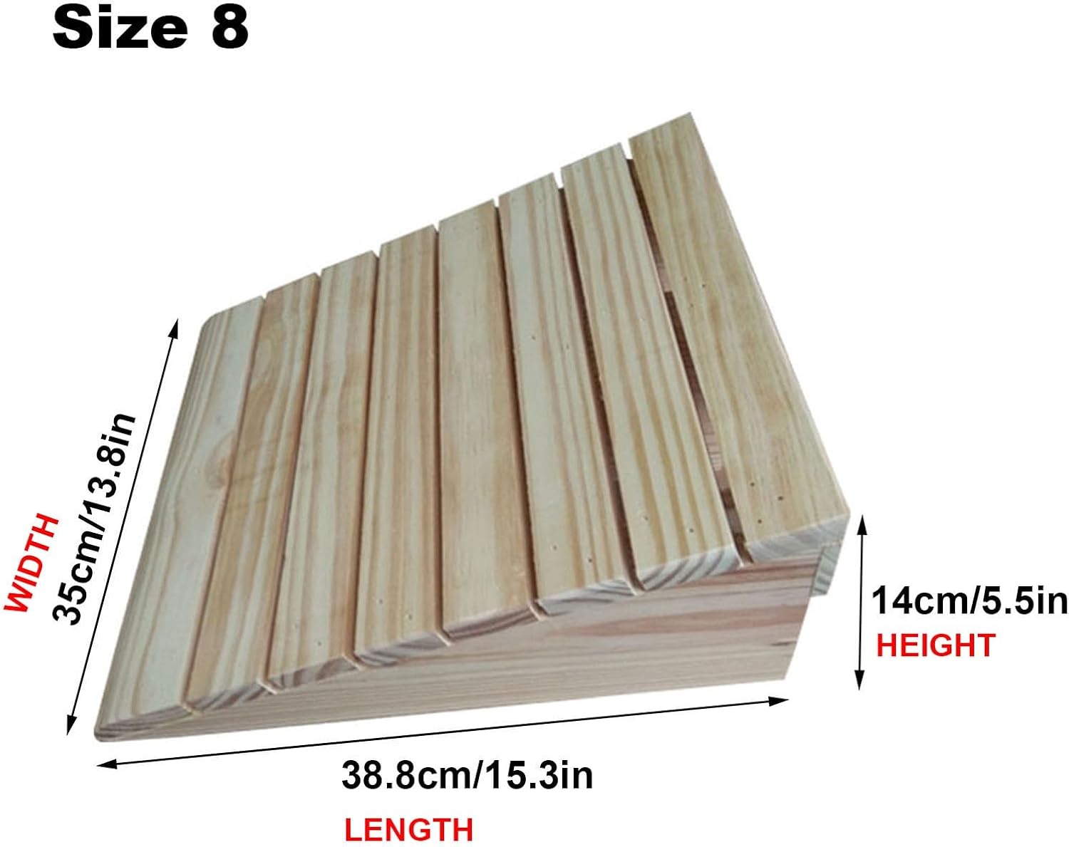 2-6 Inch Rise Wooden Threshold Ramps Entry Ramps Curb Ramp Wheel Chair Walkers Ramp, Portable Non-Slip Transition Ramp for Home Steps/Front Door/Yard/Doorways ( Size : 15.3x13.8x5.5in/38.8x35x14cm )