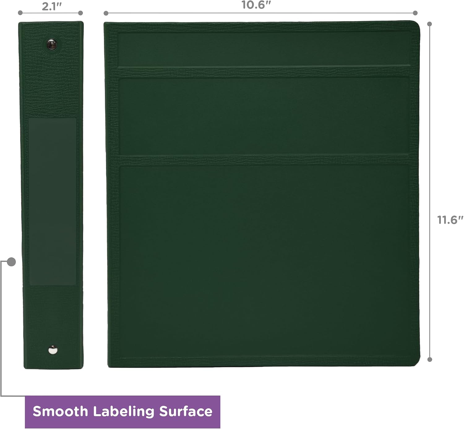 Carstens 1.5-Inch Heavy Duty 3-Ring Binder - Side Opening, Forest Green, Durable Plastic, No-Gap Rings, Waterproof Cover No Pockets, Holds 250 Letter Sheets, BPA-Free, Made in USA (2041-3R) Case of 20