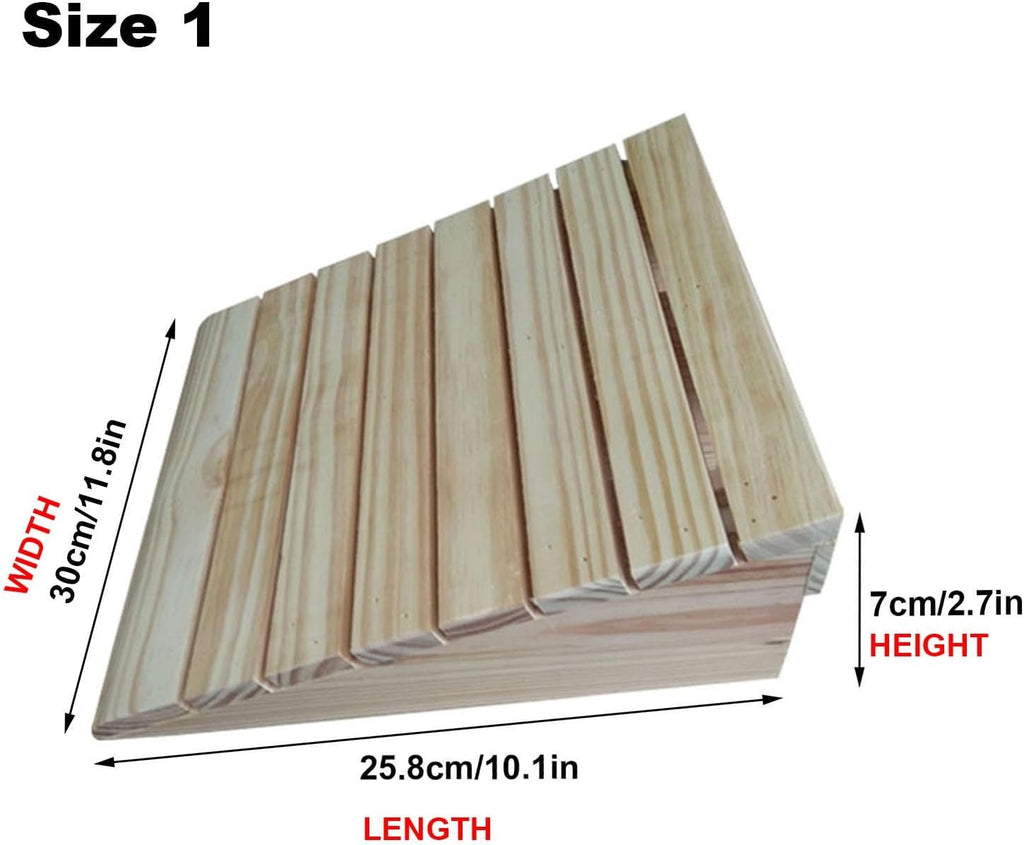 Wooden Threshold Ramps for Doorway 2-6inch Rise, Portable Entry Ramp Outdoor Curb Ramp, Non-Slip Wheelchairs Transition Ramp for Steps/Front Door/Patio/Garage, 2 Pcs ( Size : 10.1x11.8x2.7in/25.8x30x7