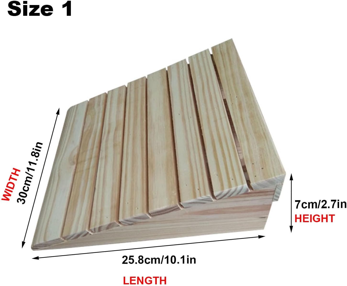 Wooden Threshold Ramps for Doorway 2-6inch Rise, Portable Entry Ramp Outdoor Curb Ramp, Non-Slip Wheelchairs Transition Ramp for Steps/Front Door/Patio/Garage, 2 Pcs ( Size : 10.1x11.8x2.7in/25.8x30x7