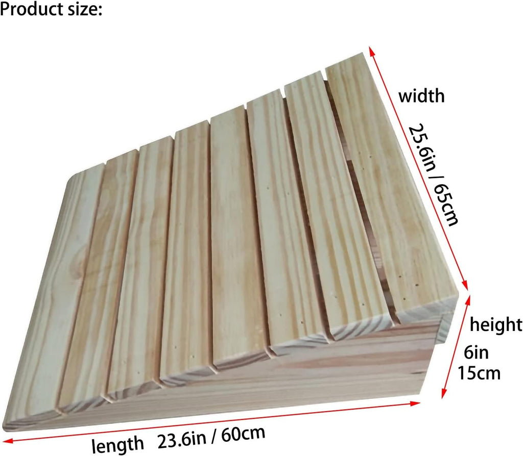 6 Inch Rise Solid Wood Threshold Wheelchair Ramps, Anti-Slip Surface Portable Mobile Car Ramp, Home Stairs Doorway Wooden Ramp Pad (Size : 23.6x25.6x6in/60x65x15cm)