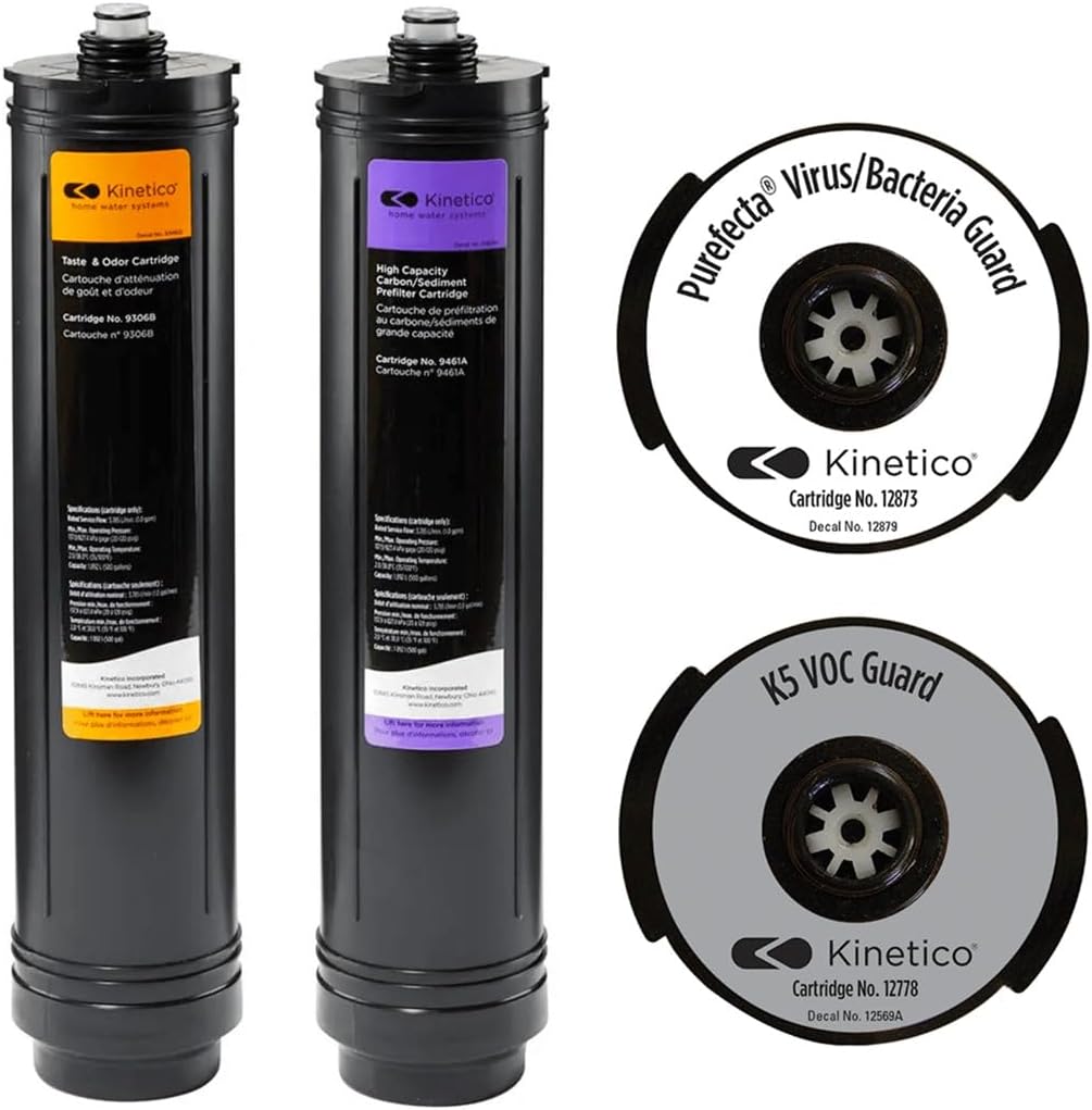 Set of 4 filters for Kinetico K5 Pure Ultra (Part No. 9461 PURPLE, 9306 ORANGE, 12778 SILVER & 12873 WHITE)