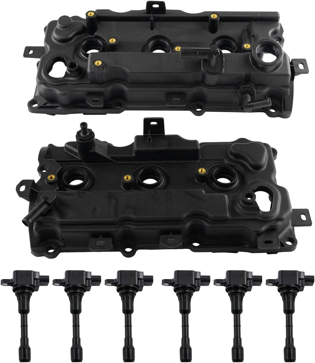 TRQ Ignition Coil Kit 8 Piece Valve Cover Compatible with 2009-2014 Nissan Murano 2011-2014 Quest