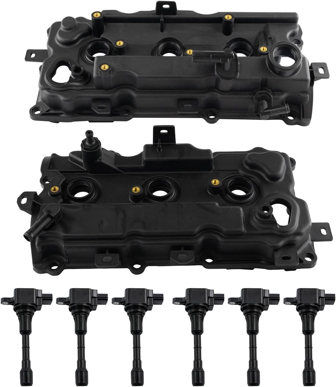 TRQ Ignition Coil Kit 8 Piece Valve Cover Compatible with 2009-2014 Nissan Murano 2011-2014 Quest
