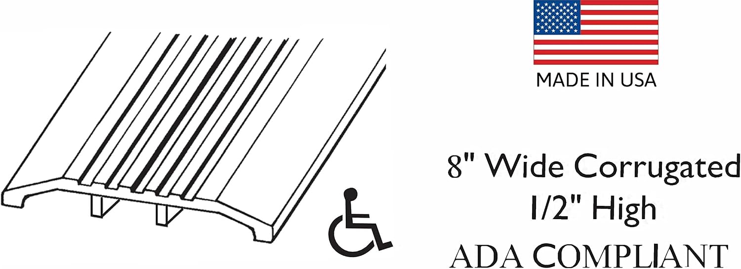 48' X 8' Wide × 1/2' High Heavy‑Duty Corrugated Aluminum Threshold – Pre‑Punched, Includes Screws, ADA‑Compliant, Made in USA
