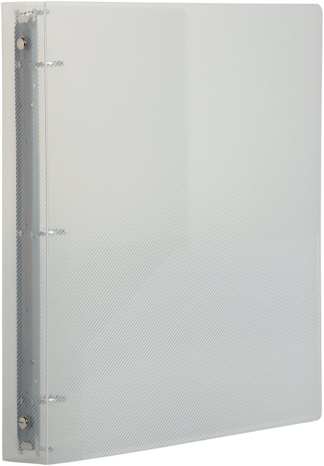 JAM PAPER Plastic 1 inch Binders - Clear 3 Ring Binder - Bulk 24/Pack
