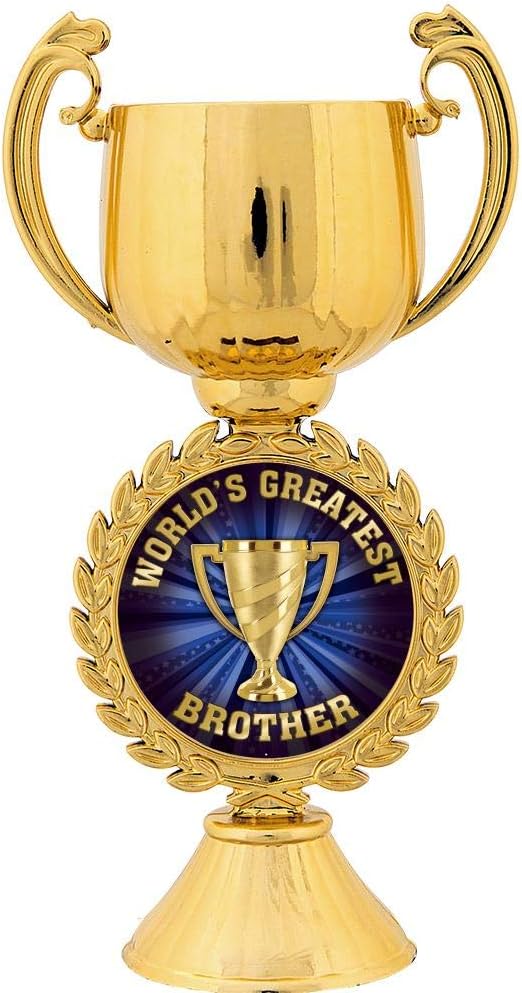 Crown Awards Worlds Greatest Brother Trophy, 7 1/4' Gold World's Greatest Brother Award Prime