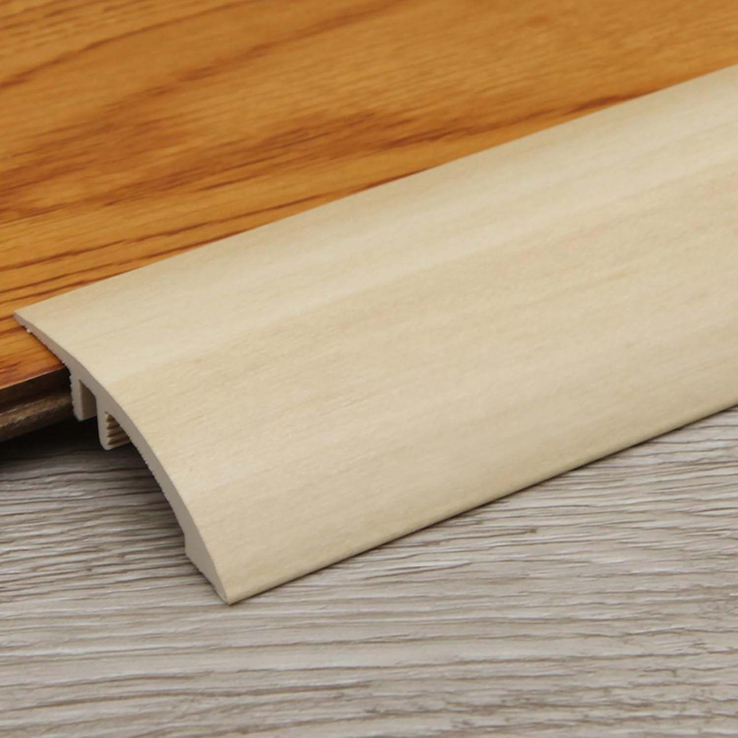 Interior Doorway Threshold Strip 34 36 48 60 72in, Floor Transition Strip Edging Trim for Uneven Flooring Carpet Tile Hardwood, Wood Grain Finish Reducer Flute,Deep Coffee-L 66in/168cm