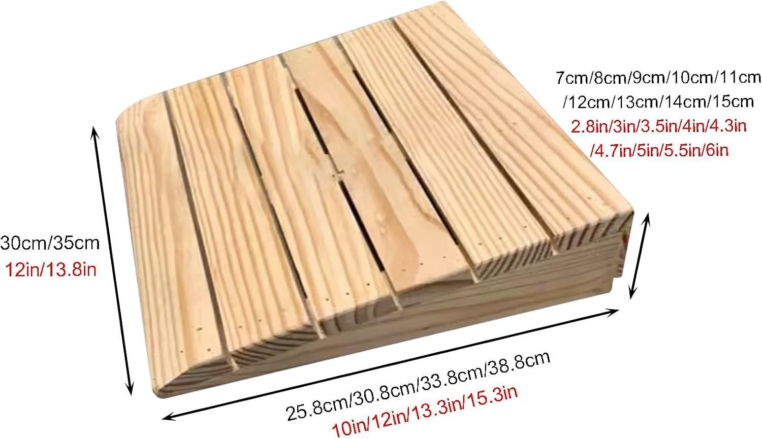 Solid Wood Curb Ramps, 715 cm Rise Portable Nonslip Threshold Ramps for Garage, Patio Door Shed, Loading Dock, Driveway Wheelchair Sidewalk (Size : 30x25.8x7cm/12x10x2.8in)