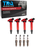 TRQ Ignition Coil and Spark Plug Kit 8 Piece Iridium Spark Plugs Compatible with 2013 Scion xB