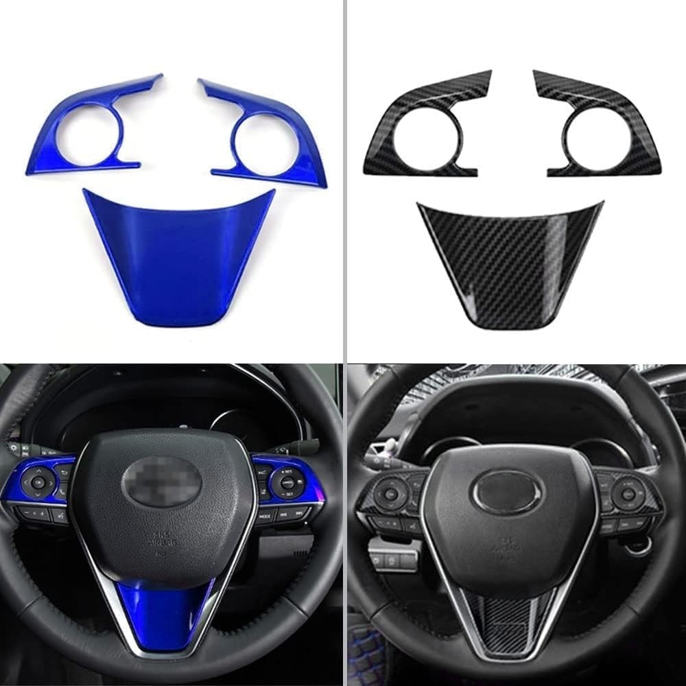 for Toyota Camry LE SE XLE XSE 2021 2022 2023 Models Blue Plastics ABS Full Set of Car Interiors Instrument Panel Center Console Trim Air Outlet Steering Wheel Cover Car Accessories 9pcs