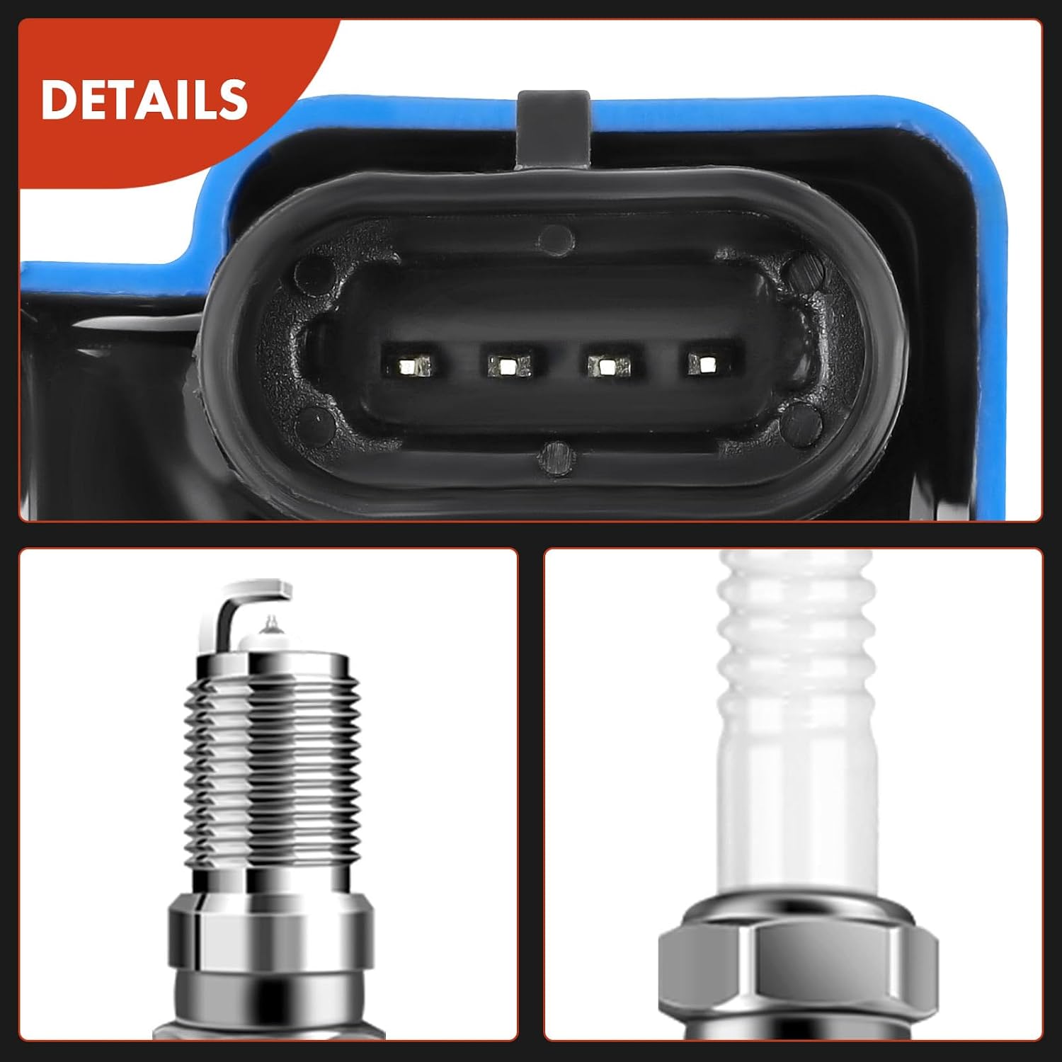 A-Premium Set of 8 (Blue) Ignition Coil Pack and Iridium Spark Plugs Compatible with Chevrolet Silverado GMC Sierra 1500 2500 Tahoe Yukon Buick Cadillac Hummer