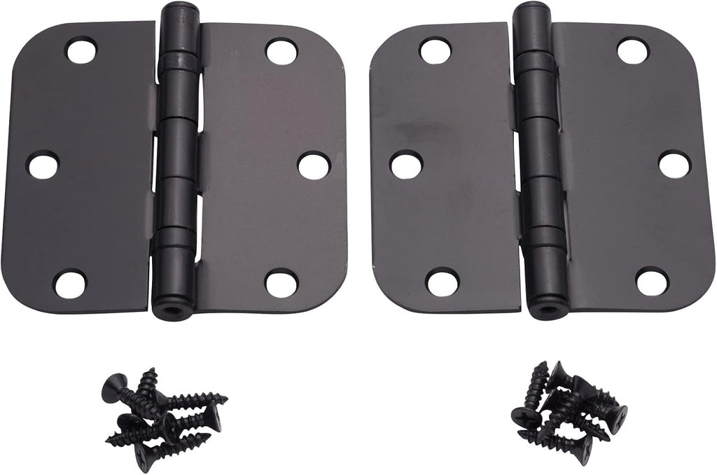 Hinge Outlet 3.5 Inch with 5/8 Inch Radius Ball Bearing Door Hinges, Heavy-Duty Steel, Removable Pin (Black, 20 Pack)