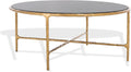 SAFAVIEH Couture Collection Jessa Brass Base & Black Marble Top Round Coffee Table, Fully Assembled