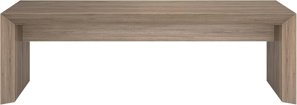 Henn&Hart 48' Rectangular Low-Profile Coffee Table for Living Room, Family Room, or Office, Weathered Gray