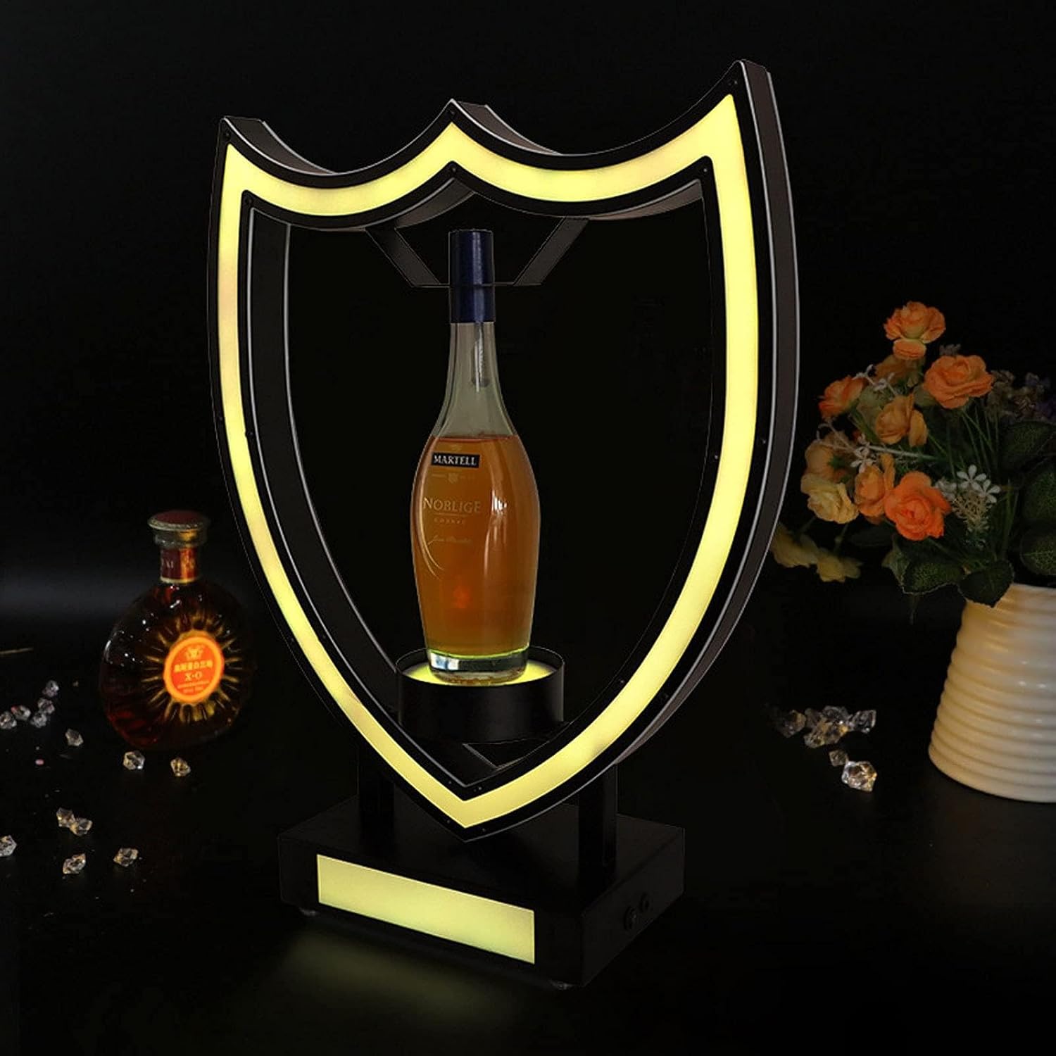 Led Bottle Display,LED Lighted Liquor Bottle Display Shelf, Champagne Wine Rack Standing Display LEDSuitable for Club, Bar, Party, Wedding Decoration,Green