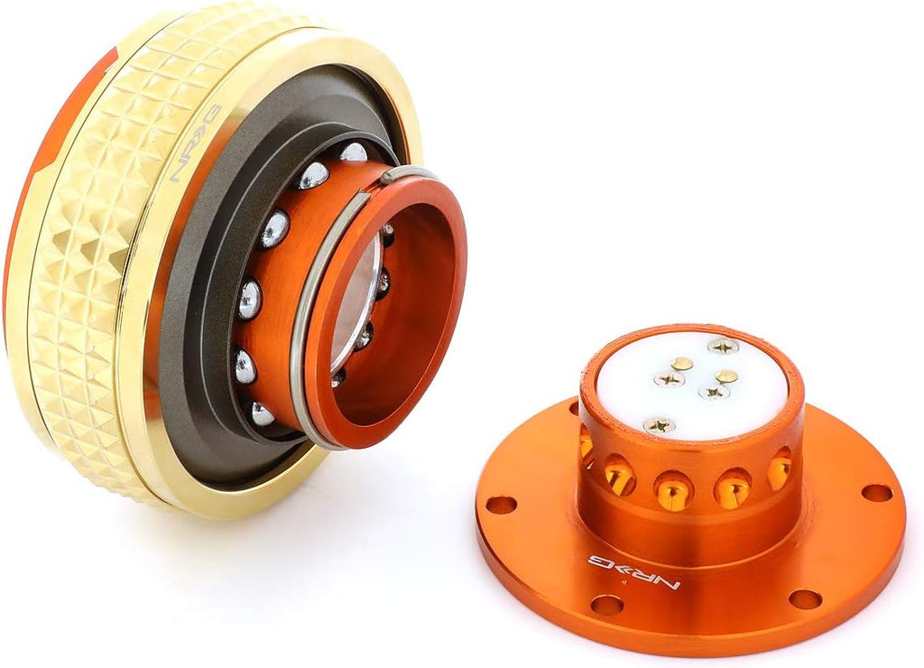 NRG Innovations SRK-210OR/CG Quick Release Kit (Orange Body / Chrome Gold Pyramid Ring)