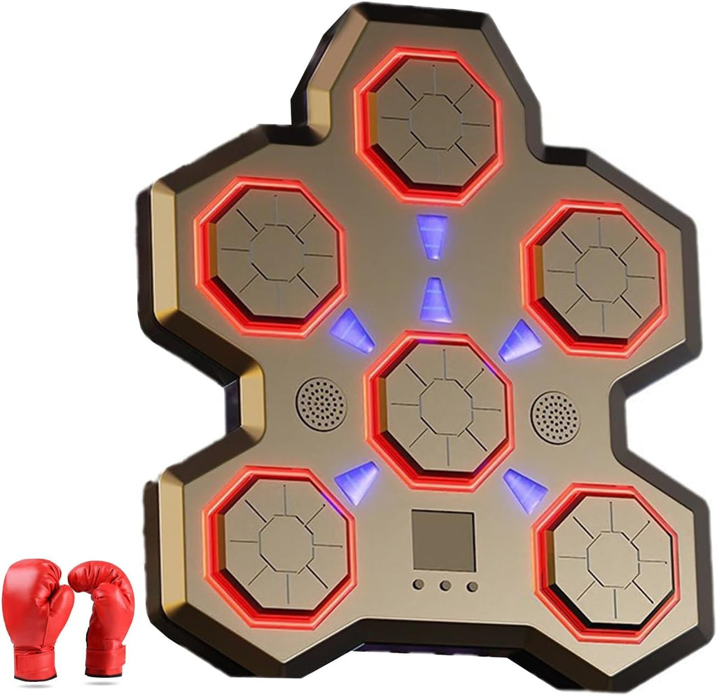 Smart Music Boxing Machine,Wall Mount Punching Machine with Gloves,Workout Punching Equipment for Living Room and Office