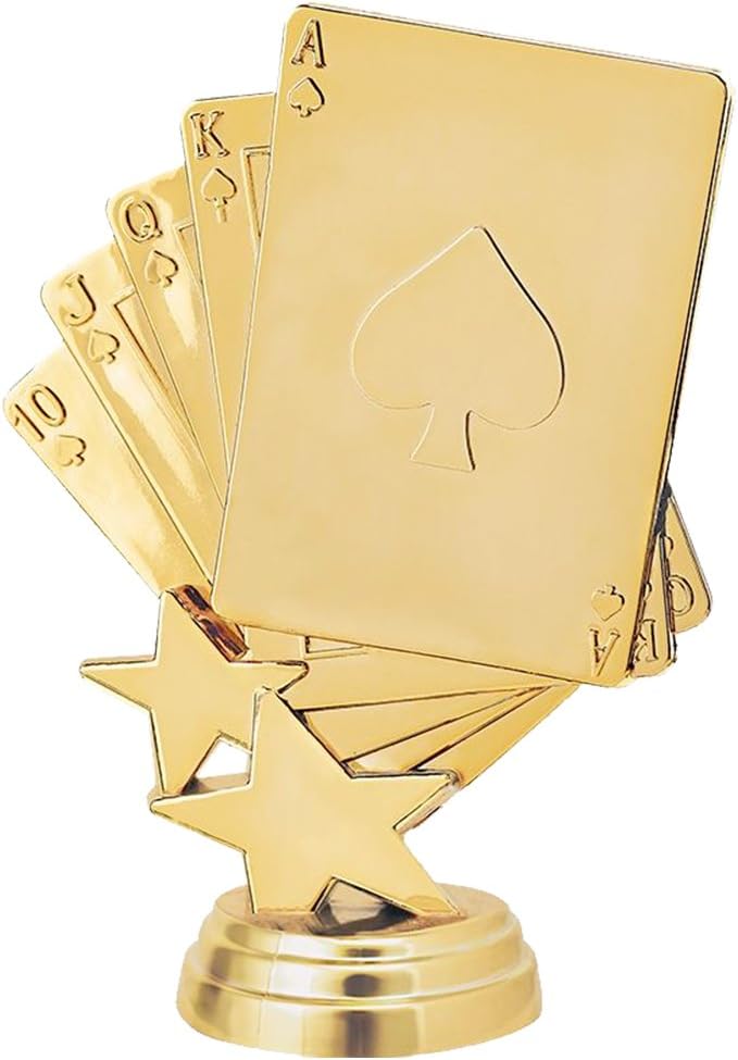 6' Gold Poker Trophies - Personalized Royal Flush Poker Trophy Awards Prime