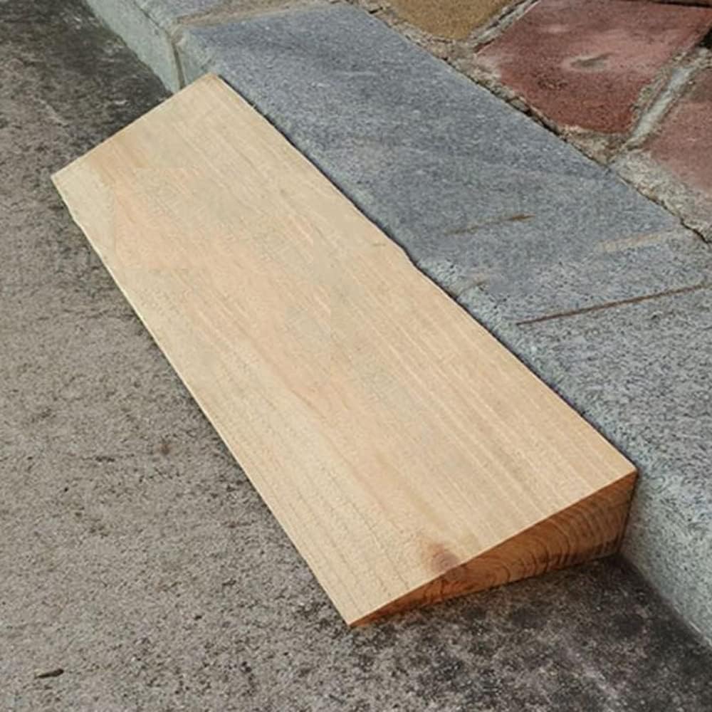 Solid Wood Threshold Ramp 2'' Rise Curb Ramp, Kerb Ramps Portable Mobile Loading Ramp for Walkers Motorcycle Steps Doorways, Non-Slip Surface (Size : 10 * 60 * 6cm) (10 * 60 * 6cm)