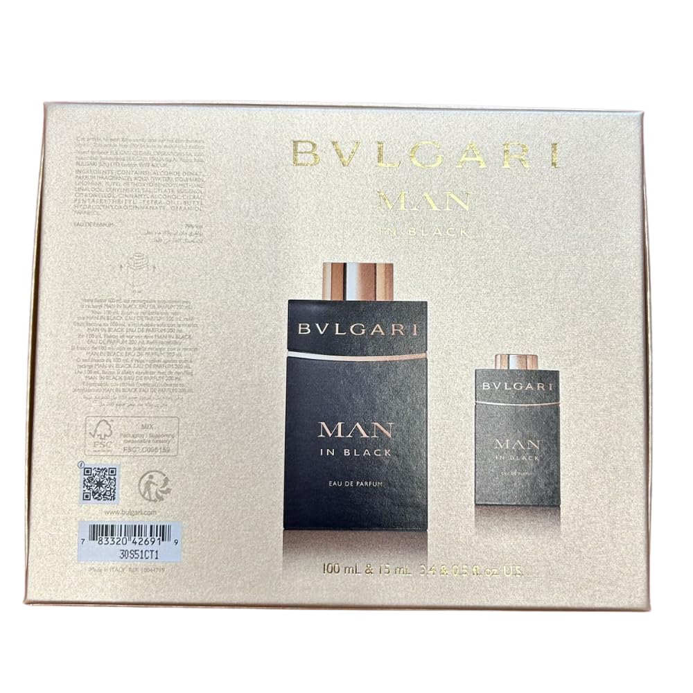 BVLGARI Man In Black EDP Gift Set (3.4 fl. oz + 0.5 fl. oz Mini)