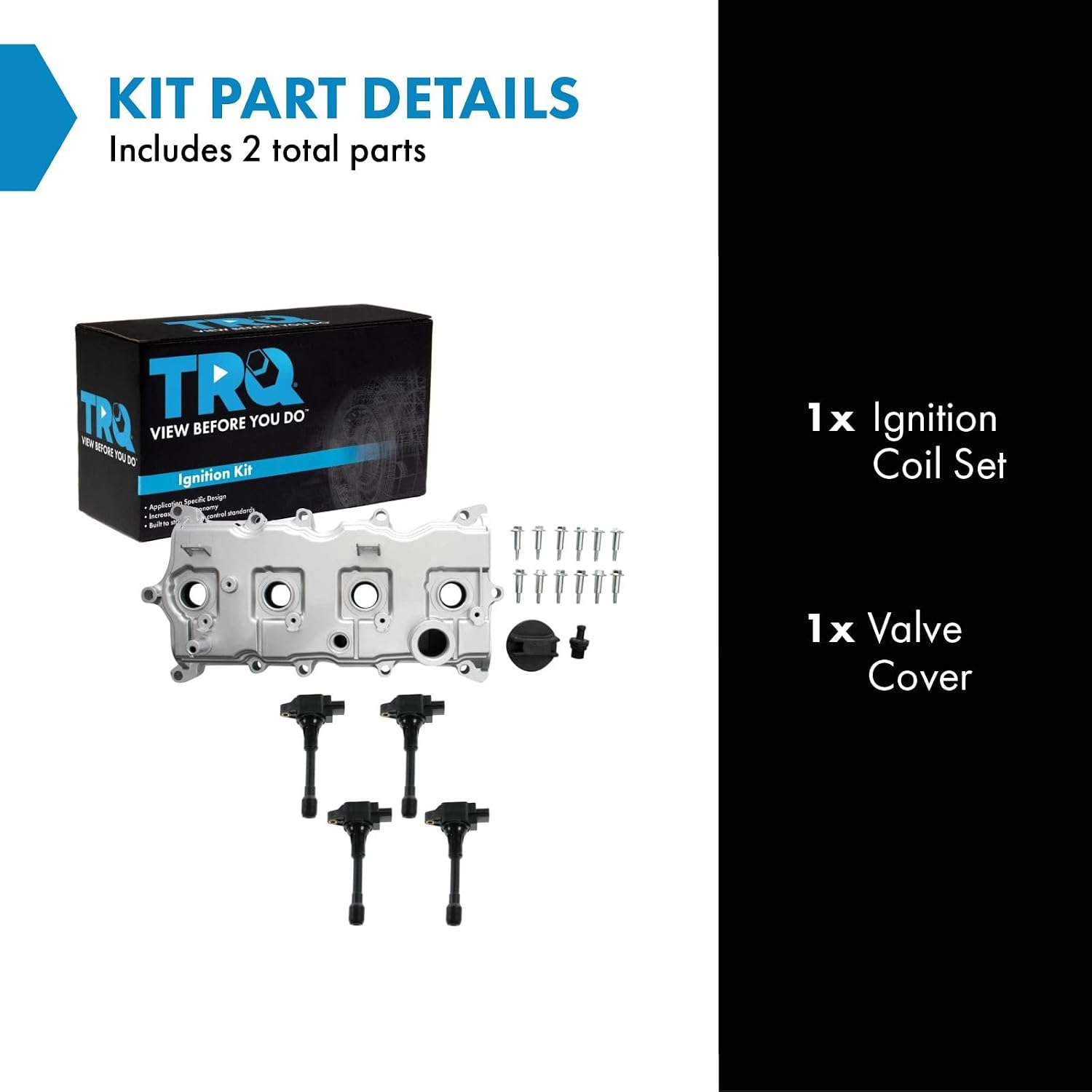 TRQ Ignition Coil Kit 5 Piece Compatible with 2007-2013 Nissan Altima 2008-2013 Rogue 2007-2012 Sentra