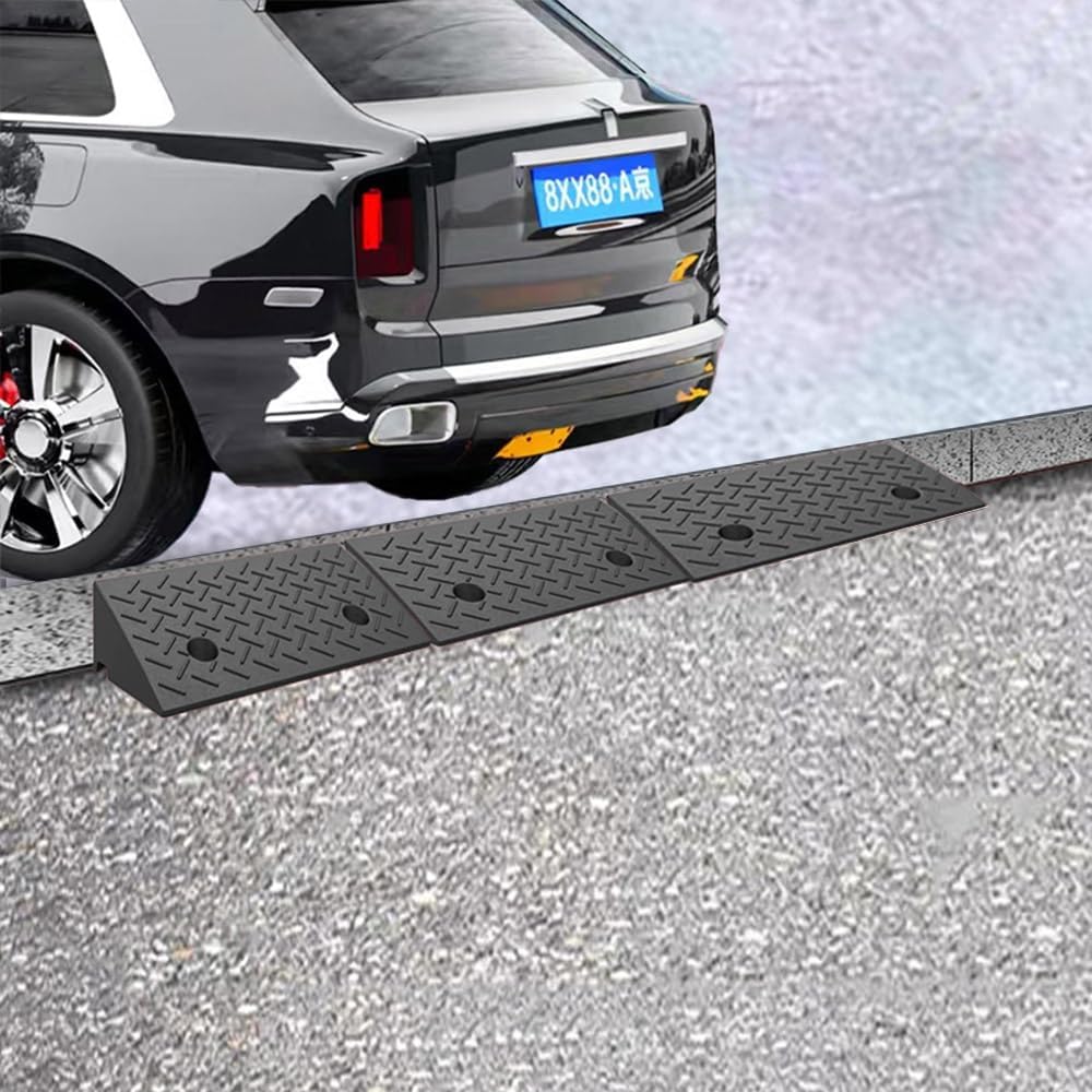 Rubber Threshold Ramp, 2' 7' Rise Lightweight Wheelchair Curb Ramps, Portable Door Entry Ramps for Doorway Sidewalk Garage Warehouse(H 14 CM/5.5')