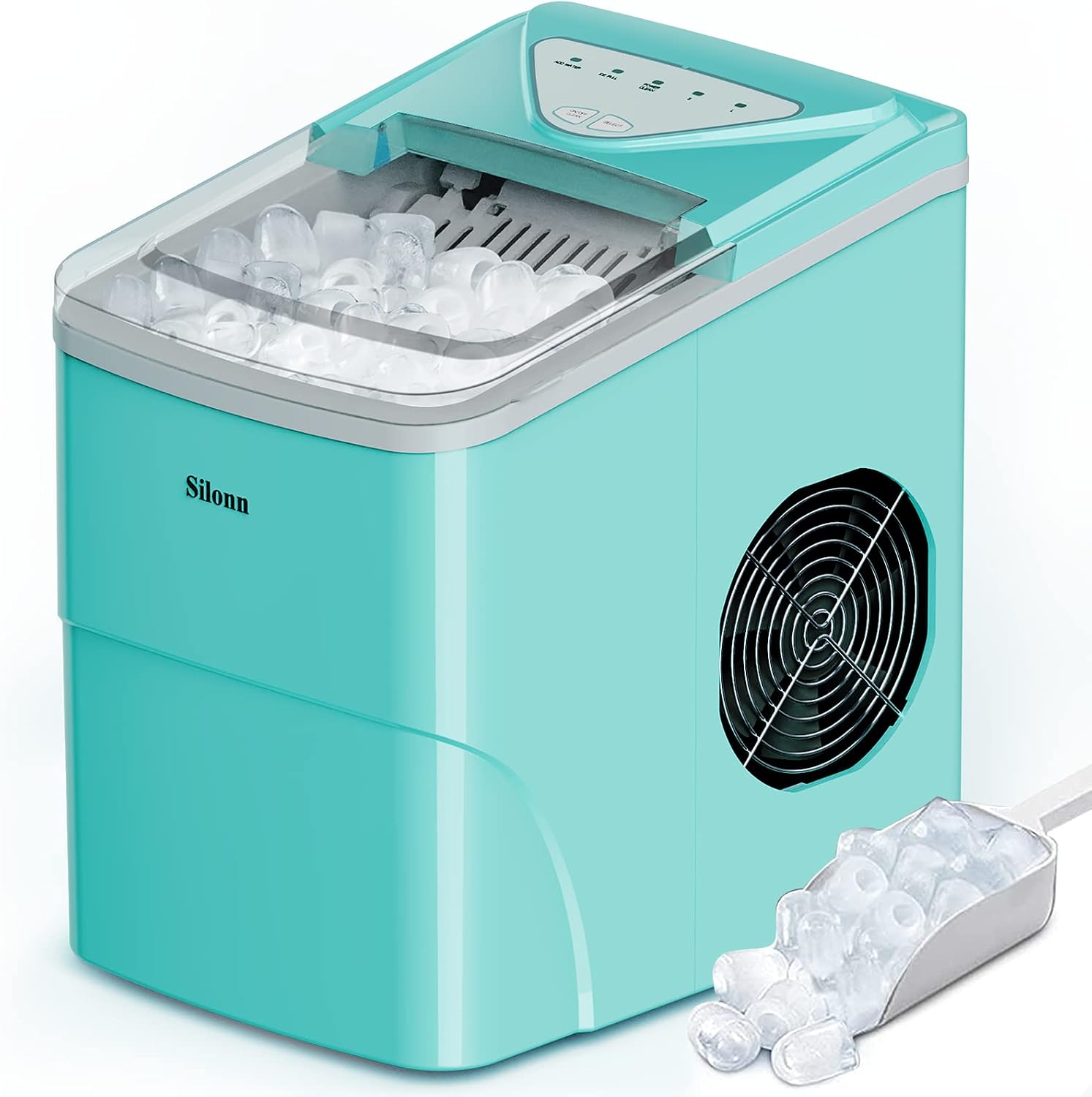 Silonn Ice Makers Countertop, 9 Cubes Ready in 6 Mins, 26lbs in 24Hrs & Brita Standard Water Filter Replacements for Pitchers and Dispensers, Lasts 2 Months, Reduces Chlorine Taste and Odor, 4 Count